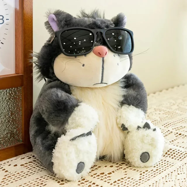 Potdemiel Lucifer Die Katze Plüschpuppe, Kuschelkissen, 25cm, Schwarz - Bild 1
