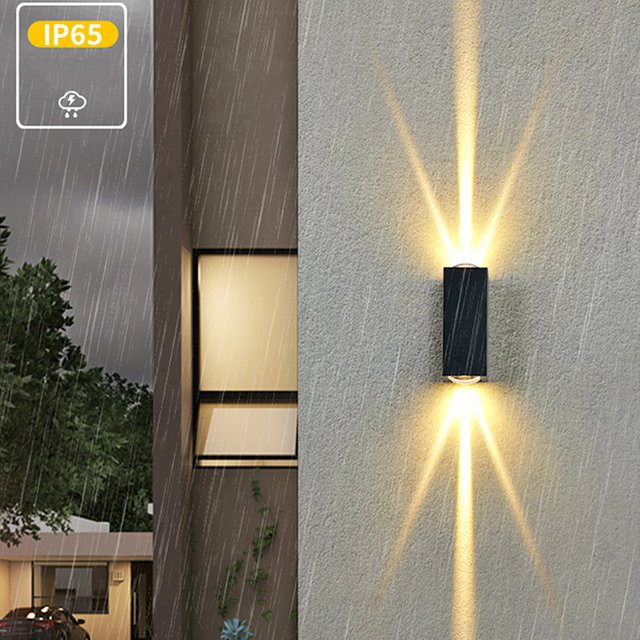 KAISANXINYI LED Wandleuchte IP65 wasserdicht in Schwarz für Outdoor und Indoor zur Dekoration von Garten, Veranda, Balkon und Terrasse - Bild 1