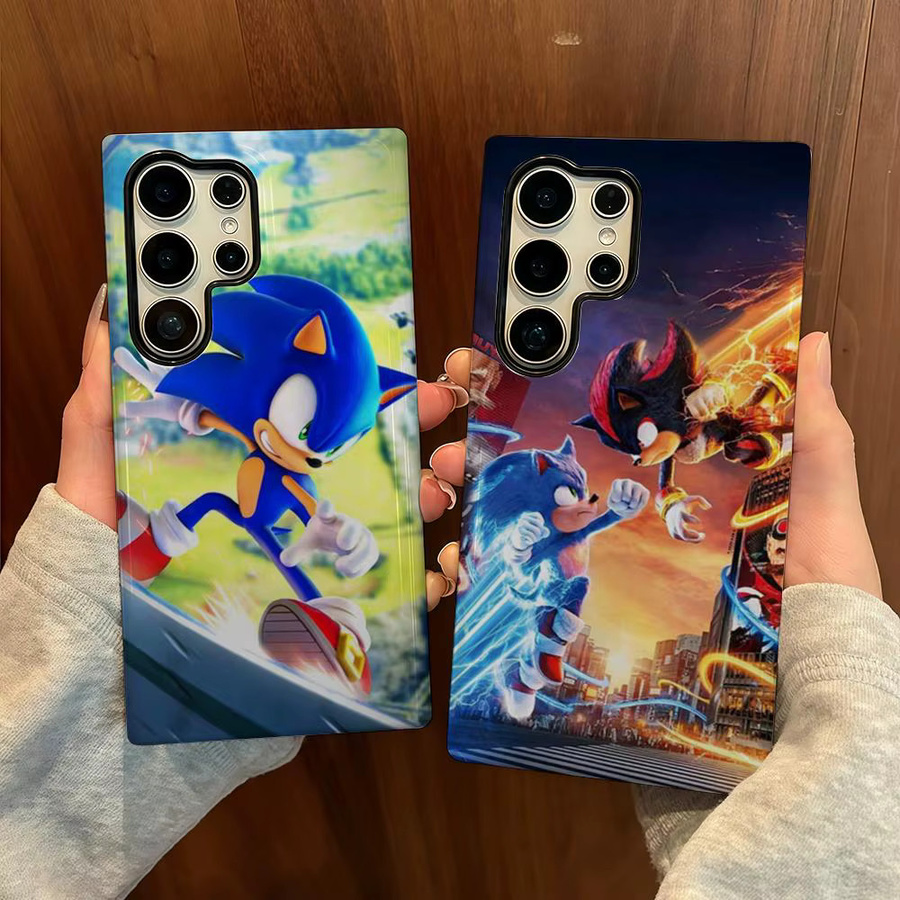 Anime S-Sonics Schutzhülle für Samsung Galaxy S25 S24 Ultra S23 S22 S21 A56 A36 A26 A16 in Weiß und Mehrfarbig mit Doppel-Schicht-Abdeckung - Bild 3