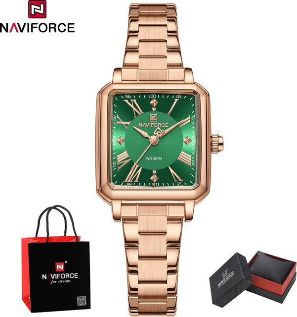 NAVIFORCE Armbanduhr Edelstahl, Roségold, Quarz, Analoguhr, Damen - Bild 1
