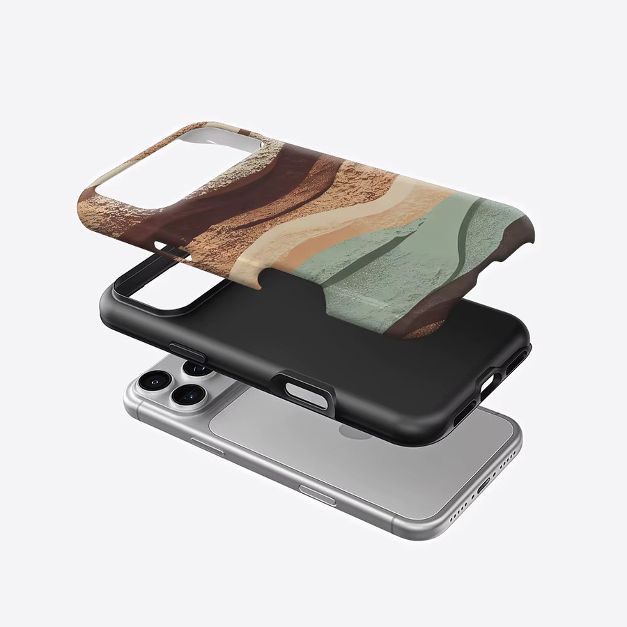 Aurea Case Matte Bumper MagSafe Schutzhülle für iPhone 17 16 15 14 13 Pro Max in Boho Terrazzo Wellen-Design, Mehrfarbig - Bild 2