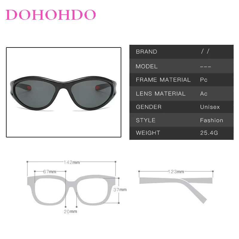 DOHOHDO Cat-Eye Sonnenbrille, Vollrand, Kunststoff, Schwarz, Unisex - Bild 3