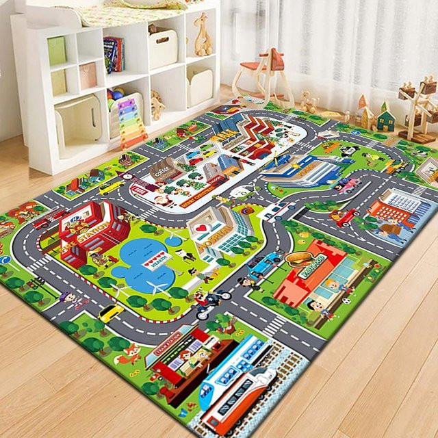 Karpetti Fußball Spielteppich für Kinderzimmer und Wohnzimmer, waschbar und rutschfest, Mehrfarbig, B/T: 60 x 40 cm - Bild 1