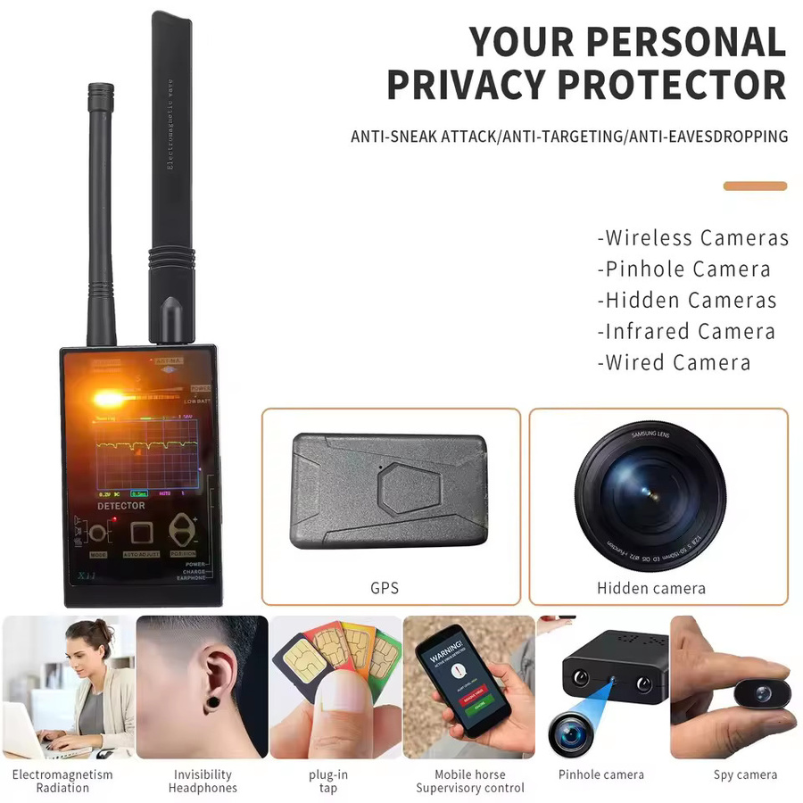 Professioneller Weitfrequenz-Signaldetektor 1 MHz-12 GHz mit automatischer Suche und GPS-Tracker in Schwarz - Bild 4