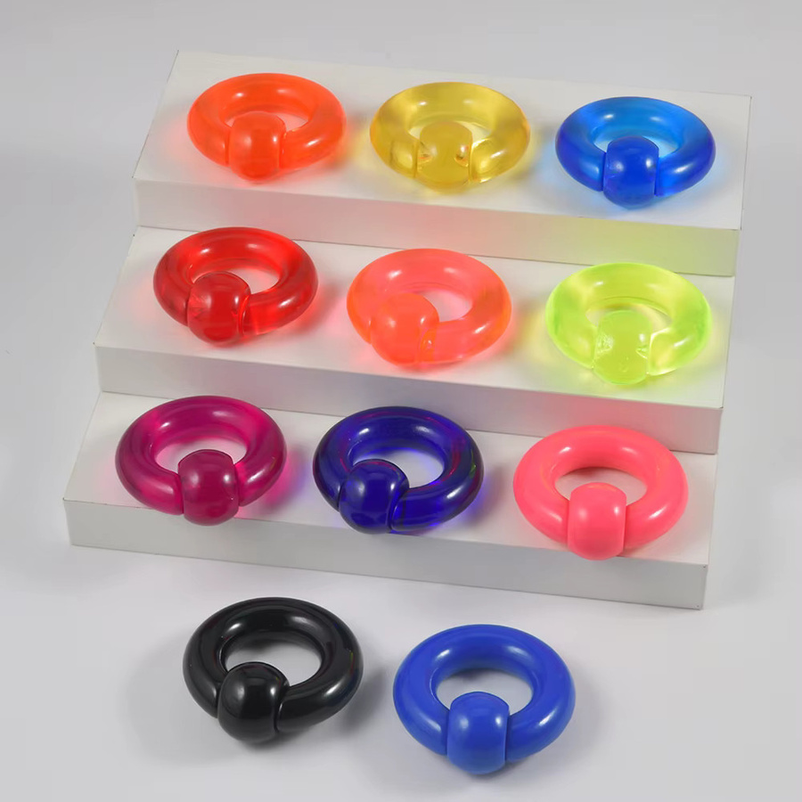 Captive Bead Ring, Acryl, Bunt, Herren, 00g - Bild 4