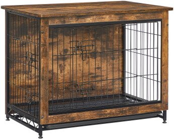 Feandrea Hundekäfig als Möbelstück in Braun und Beige mit Metall und MDF - Bild 1