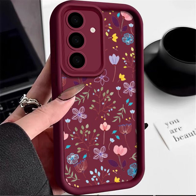 Samsung Handyhülle mit Blumenmuster in Pink und Multicolour für Galaxy S25 FE S26 S24 S23 Ultra Plus A57 A37 A27 A17 A16 A56 A36 A53 A54 A15 A55 TPU Cover - Bild 1