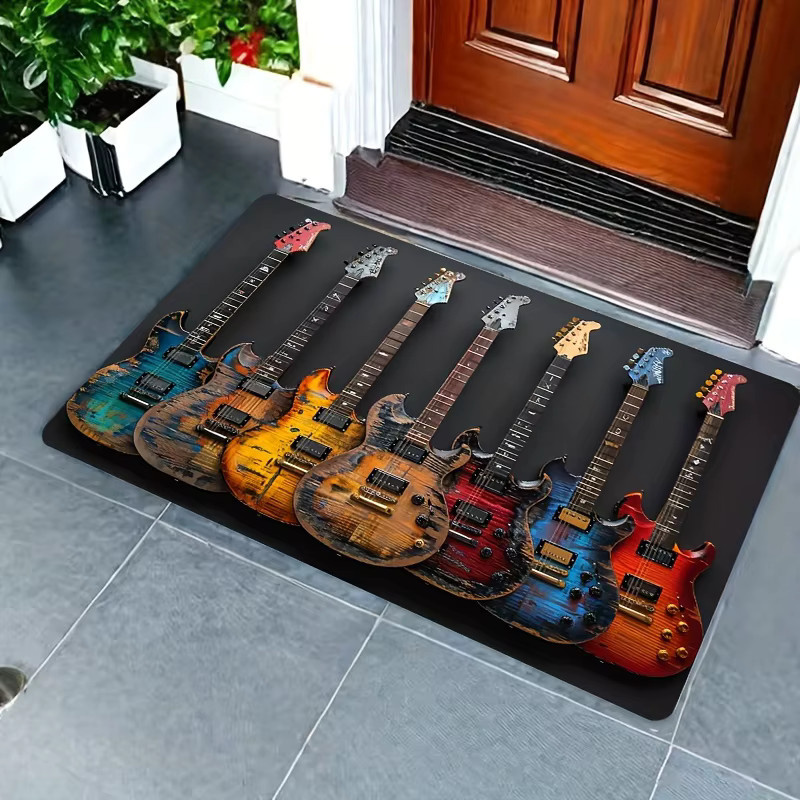 VIKAMA Elektrische Gitarre Teppich Weiche Bodenmatte für Wohnzimmer und Schlafzimmer - Bild 3
