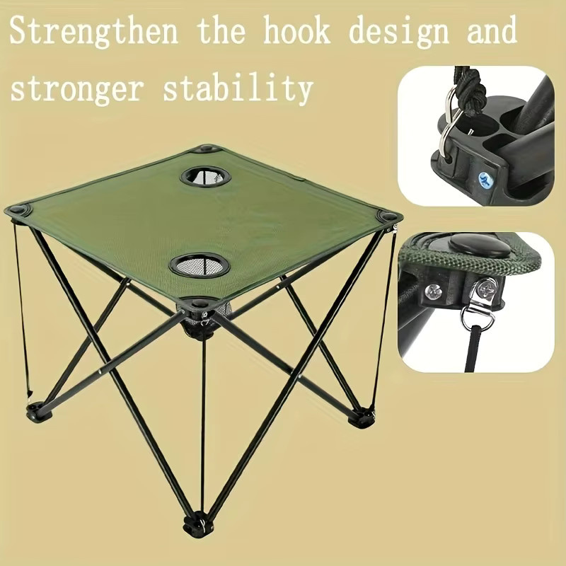 Klappbarer Campingtisch von LIUSHADUOLA in Blau, wasserdichter und leichter Outdoor-Picknicktisch aus Metall und Kunststoff für Wandern, Strand und Reisen - Bild 3