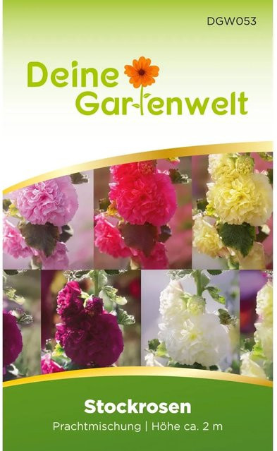 Deine Gartenwelt Stockrosen Prachtmischung Samen für Beete, Mauern und Zäune - Bild 1