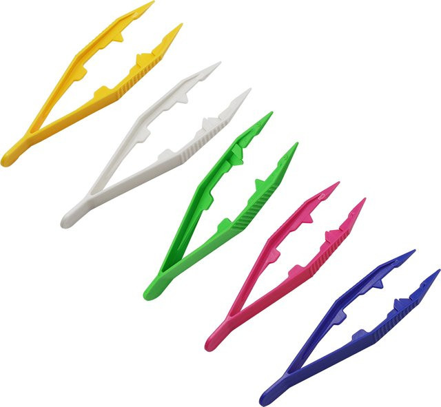 5 Stück Kunststoff-Clips in Weiß für Kinder als DIY-Werkzeug und Lernzubehör, Maße: 10 x 2,5 cm - Bild 1