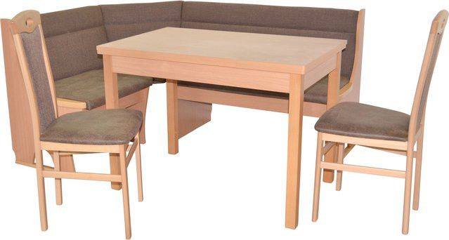 4teilige Eckbankgruppe Caro I von Möbel direkt online aus Buche Massivholz in Braun mit ausziehbarem Tisch - Bild 1