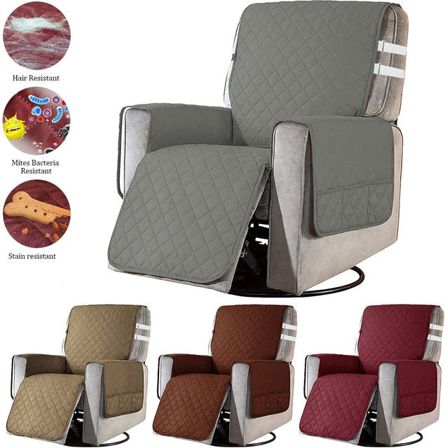 Willstar Sofabezug für Sessel aus Polyester in Grau mit Seitentasche, rutschfester und waschbarer Couch-Möbelschutz - Bild 1