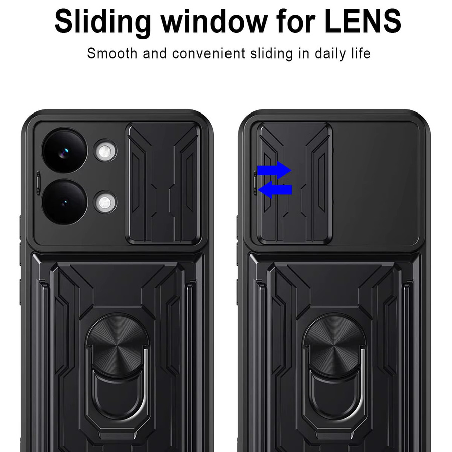 Robuste Schutzhülle für Xiaomi Mi Poco X8 Pro Max mit Kartenhalter-Slot-Abdeckung in Schwarz - Bild 2