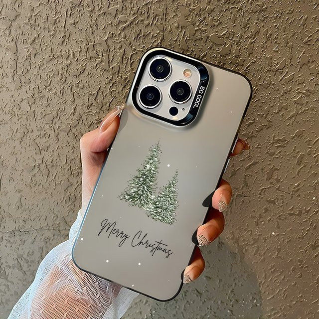 Galvanisierte Laser-TPU-Vitality-Handyhülle mit Weihnachtsbaummuster für iPhone 11 bis iPhone 17 Pro Max in Schwarz - Bild 1