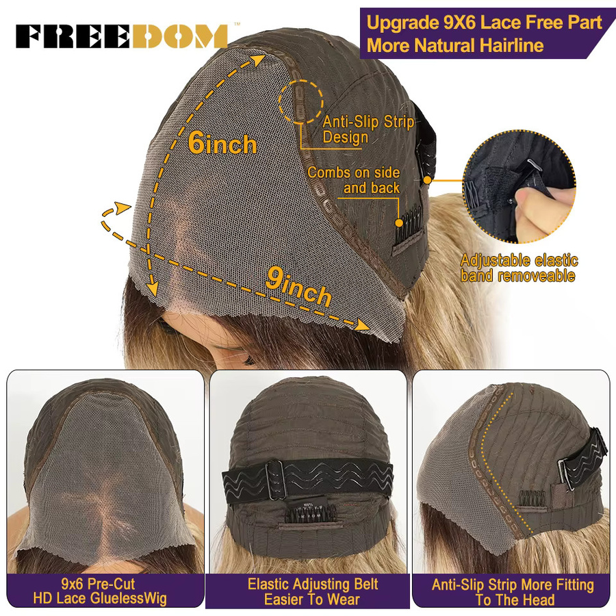 FREEDOM Lace-Front-Perücke, Ombre Braun-Blond, Damen, 20 Zoll - Bild 4