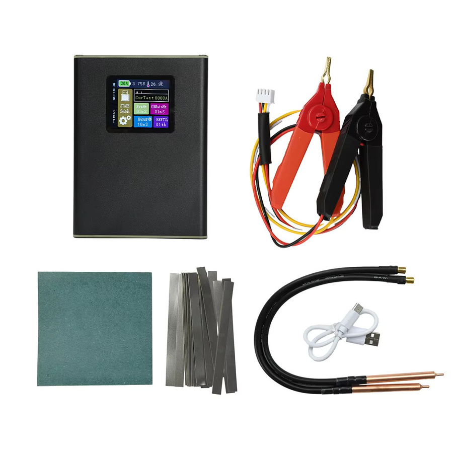 Airepair 30-Gang Einstellbares 18650 Lithium-Akku Punktschweißgerät DIY-Kit mit LCD Digitaler Innenwiderstandstester in Schwarz - Bild 5