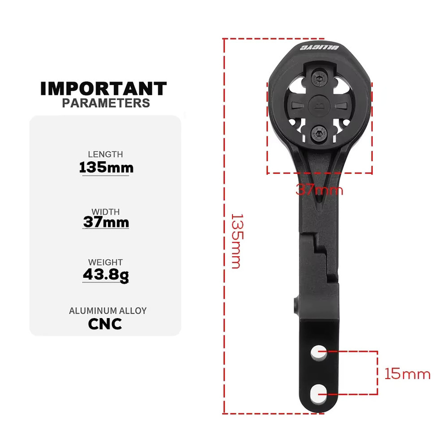 Fahrradcomputerhalterung aus Aluminiumlegierung für Cervelo S5 Lenker, GPS-Scheinwerferhalterung für Garmin, XOSS und iGPSPORT, Schwarz - Bild 3