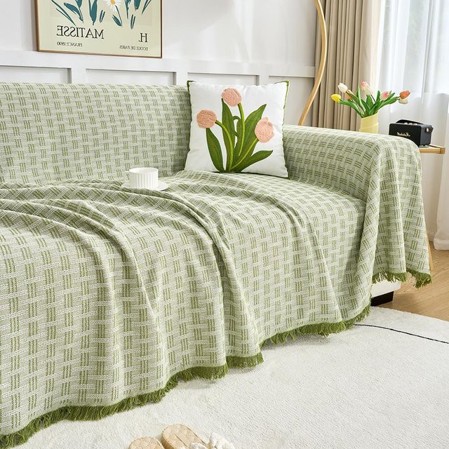 Wendbares Sofa-Überwurf von Your Warm Home in Grün, extra großes Möbelcover für Sofas mit hoher Rückenlehne, B/B: 130 x 180 cm - Bild 1