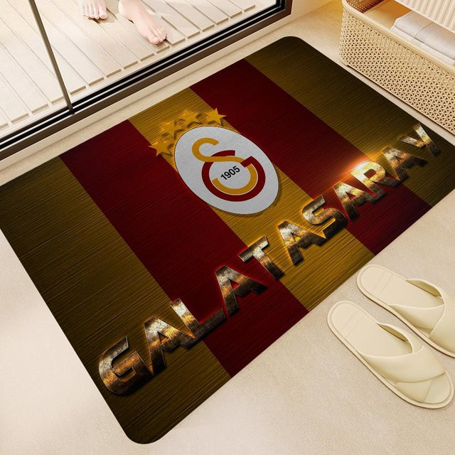Karpetti Badezimmermatte Galatasaray Logo 1905 in Rot, rutschfest und waschbar, B/B: 50 x 80 cm - Bild 1