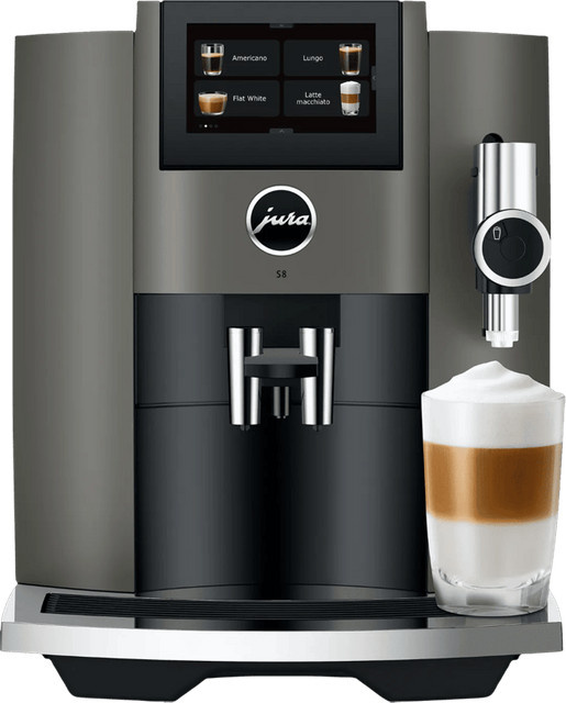 JURA S8 Dark Inox Kaffeevollautomat in Silber mit App-Steuerung und Touch-Display - Bild 1