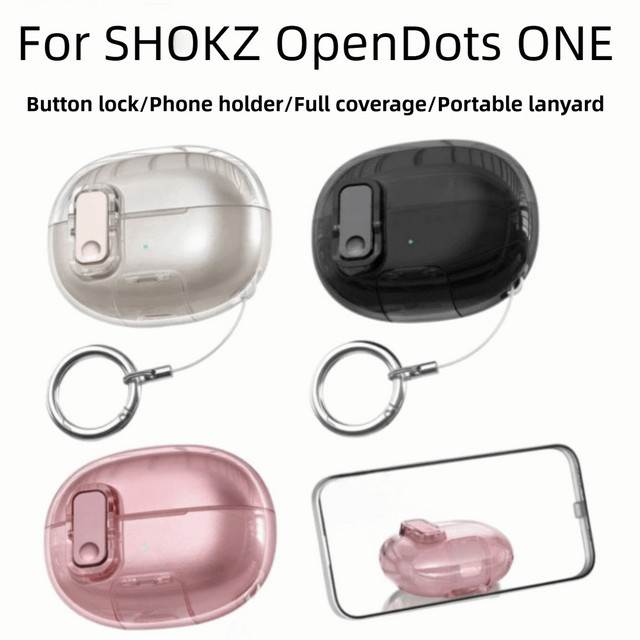 Shokz OpenDots ONE Schutzhülle mit Schlüsselanhänger, transparent, stoßfest und staubdicht - Bild 1
