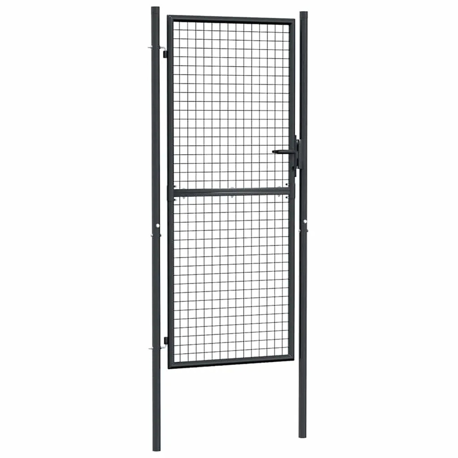 vidaXL Gitter-Gartentor aus verzinktem Stahl in Grau, Breite: 100 cm, Höhe: 200 cm - Bild 2