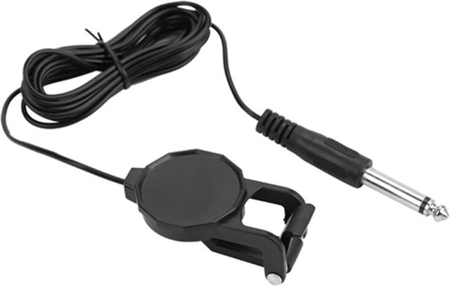 Piezo-Clip-On Pickup für Akustikgitarren und Violinen mit 6,35mm Klinkenanschluss in Schwarz - Bild 1