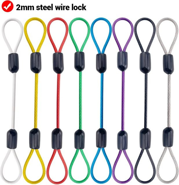PVC-beschichtetes Sicherheitsseil aus 304 Edelstahl mit Schlaufe, Durchmesser: 2 mm, Farben: Blau oder Mehrfarbig - Bild 1