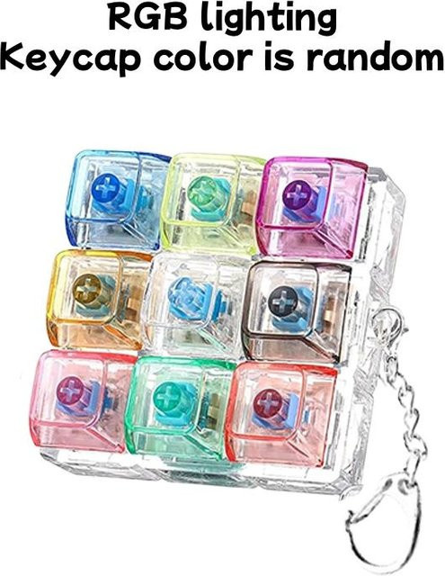RGB-Licht Fingertipp-Tastatur Schlüsselanhänger Fidget Spielzeug, Clicker Mechanische Tastatur Fidget Schlüsselanhänger, mit RGB Light - Bild 1