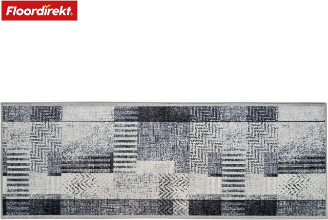 Floordirekt Teppich-Läufer Cordoba in Grautönen mit modernem Muster, rutschfest und robust aus Polypropylen - Bild 1