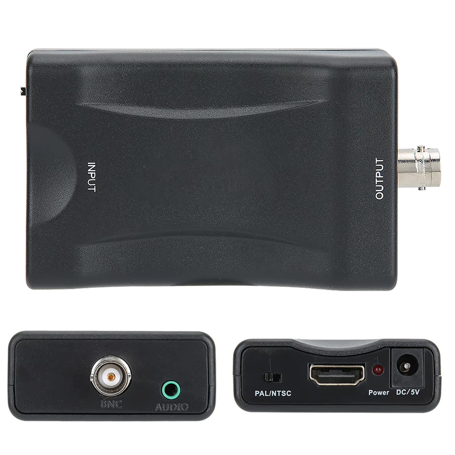 VBESTLIFE HDMI-zu-BNC-Videokonverter in Schwarz, kompatibel mit PAL/NTSC-Systemen für DVD-Recorder - Bild 3