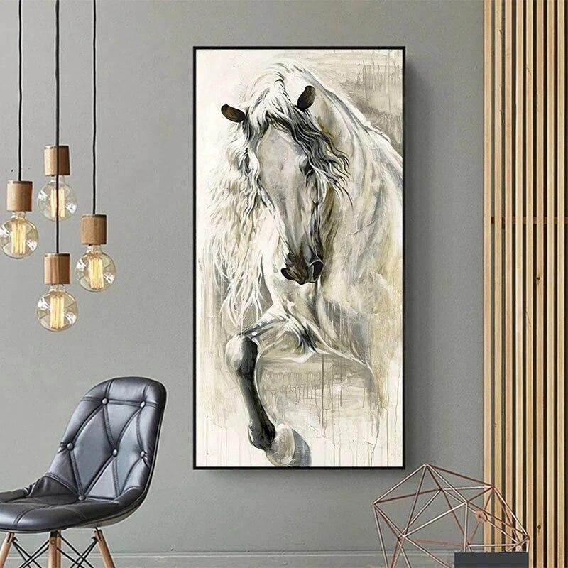 Abstraktes Pferd Leinwandgemälde von iaidegou-2, modernes Kunstwerk für dein Zuhause in Multicolor, Breite: 60 cm, Höhe: 120 cm - Bild 2