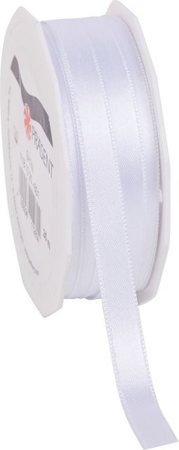 Satinband Uni aus Polyester in Weiß, Breite: 10 mm - Bild 1