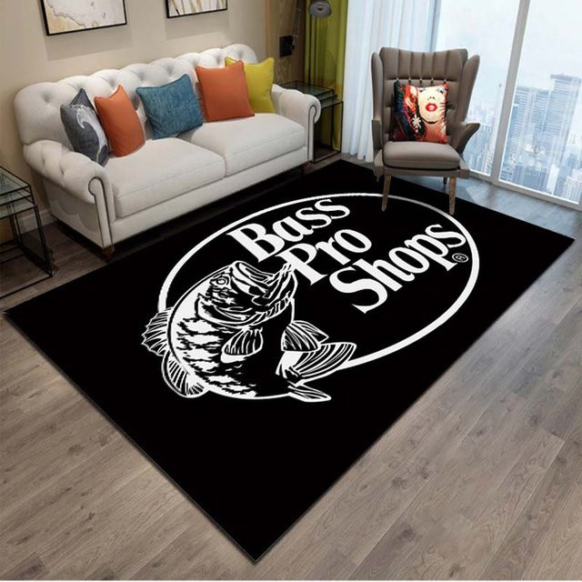 Bass-Pro-shops Bodenteppich mit geometrischem Design, schwarz, Polyester, B/T: 60 x 40 cm - Bild 1