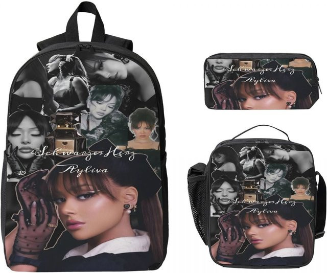 3-teiliges Ayliva Singer Tour 2025 Schulset für Mädchen und Jungen in Schwarz mit Rucksack, Bleistiftboxen und Lunchbox - Bild 1