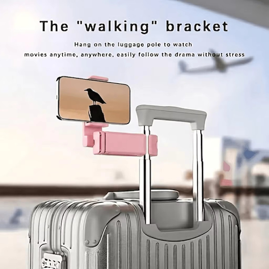 Tragbarer Flugzeug-Handyhalter als faltbarer und verstellbarer Reiseständer für Flugzeug- und Zugsitze in Grün oder Pink - Bild 5