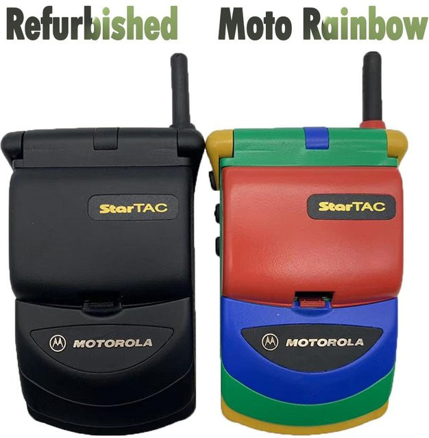 Generalüberholtes Motorola StarTAC Rainbow Mobiltelefon in Rot mit 500mAh Akku und 1 SIM-Kartenslot - Bild 1