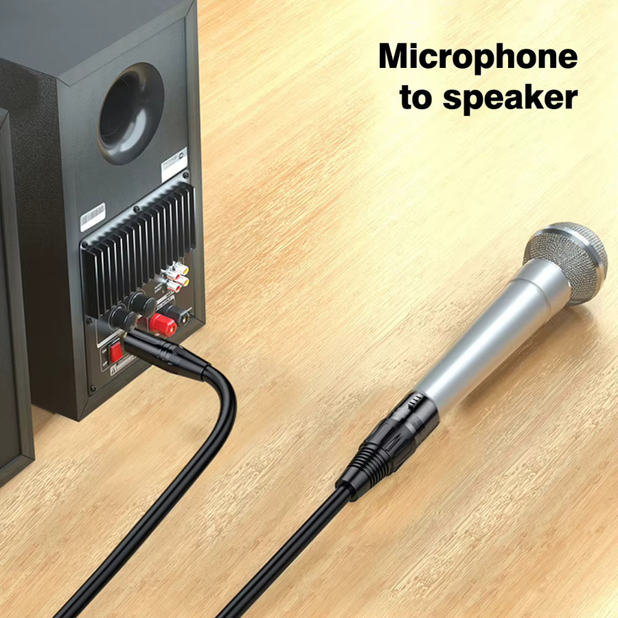 Byscoon Symmetrisches XLR auf 6,5 mm Klinke Audiokabel in Schwarz für Mikrofon, Lautsprecher und Verstärker - Bild 3