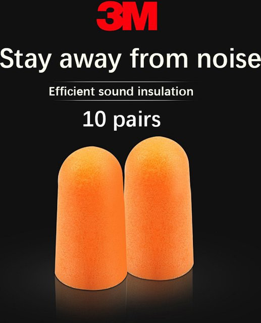 3M Ohrstöpsel Set in Orange, 10 Paar mit 3 m Schnur zum Lärmschutz beim Schlafen und Lernen - Bild 1