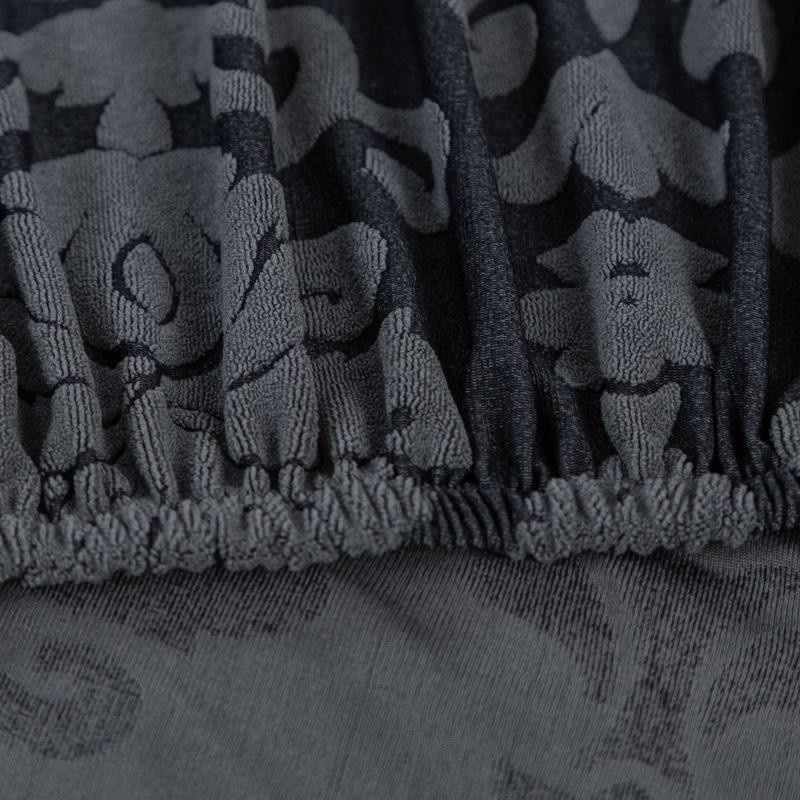 S-EMIGA Armloser Stuhlhussen-Schonbezug in Anthrazit mit modernem Grafik-Design aus Polyester und Elasthan - Bild 2