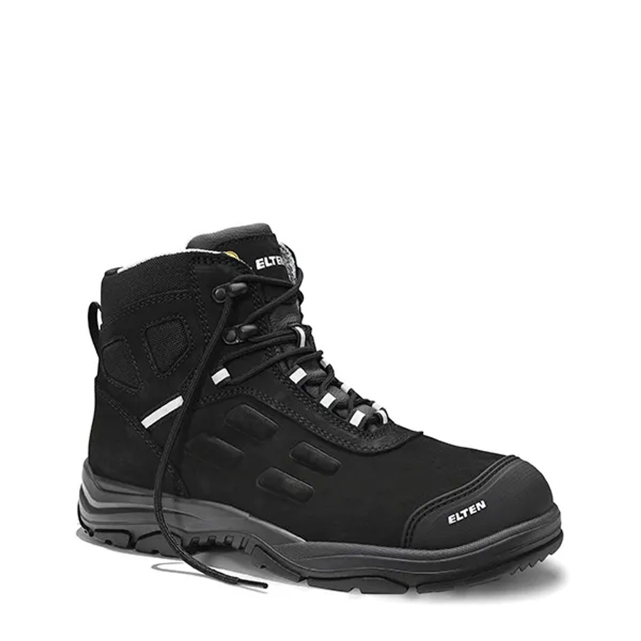 Elten Sicherheitsschnürstiefel Daniel Pro Mid ESD S3 aus Nubukleder in Schwarz/Grau Größe 38 - Bild 2