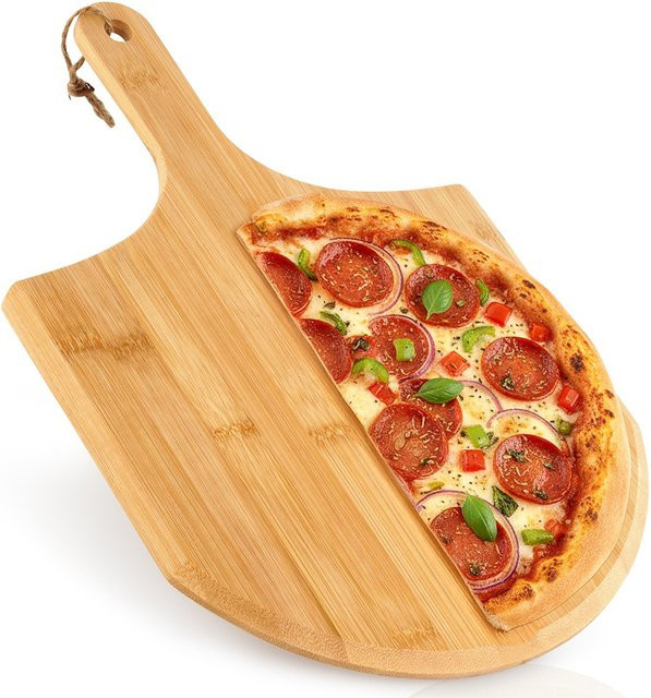 Vilde Pizzascheibe aus Bambus, rechteckig, Beige/Braun, Breite: 40 cm, Tiefe: 28 cm - Bild 1