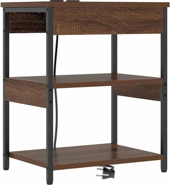 vidaXL Nachttisch aus Holzwerkstoff in Brauner Eiche, Modernes Design für Schlafzimmer und Wohnzimmer - Bild 1