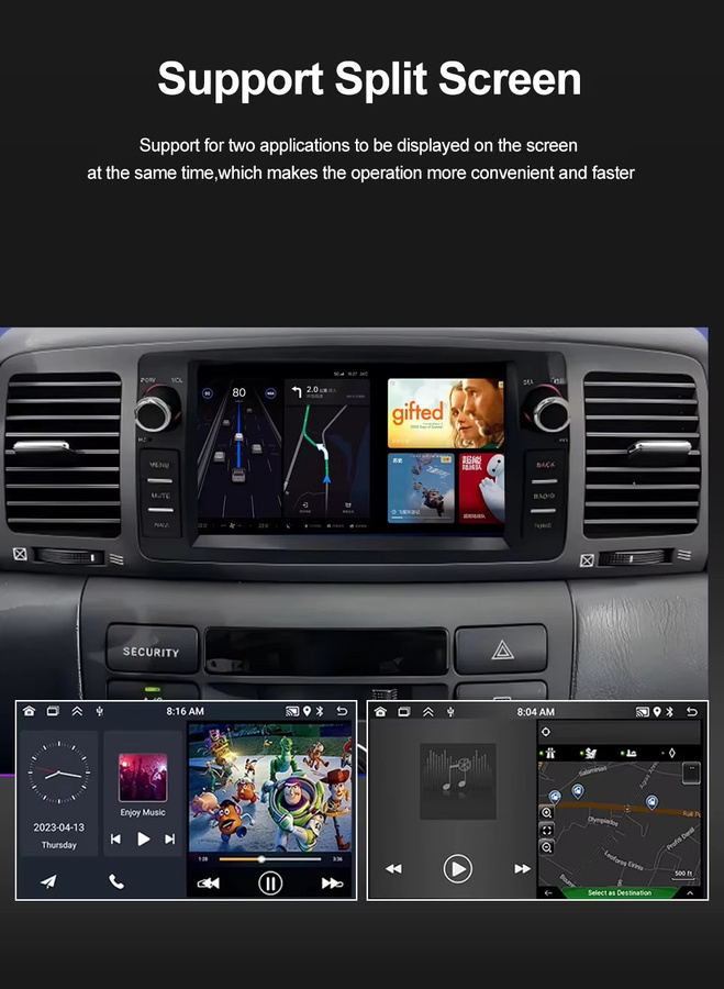 Android Autoradio für Toyota Corolla E120 2003-2006 mit 7 Zoll Touchscreen, Multimedia-Player mit GPS, Carplay und Auto Audio in Schwarz - Bild 6