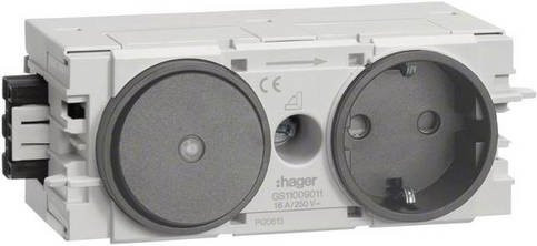 Hager Elektro-Sockelleisten-Zubehör Steckdosencontainer Schwarz - Bild 1