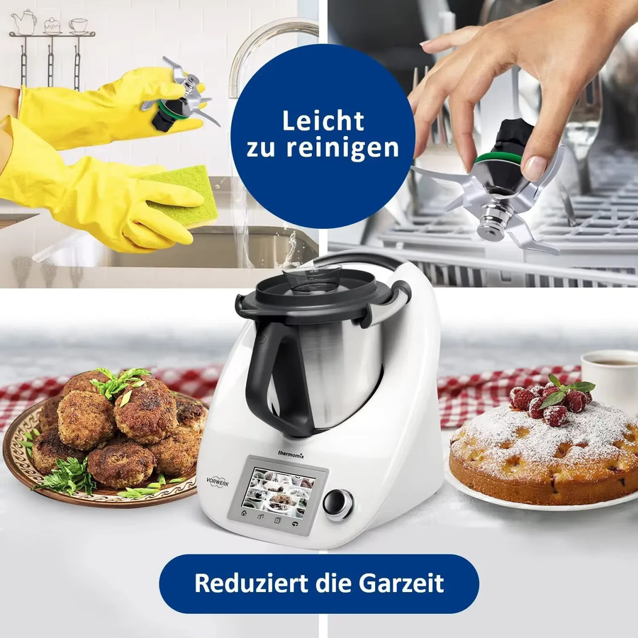 Universal Edelstahl Mixer Klinge für Vorwerk Thermomix TM5 TM6 TM31 in Silber - Bild 6