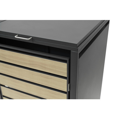 Westmann Mülltonnenbox 2-fach in Holzoptik aus Stahl, Anthrazit, B/T/H: 132 x 80 x 116 cm - Bild 7