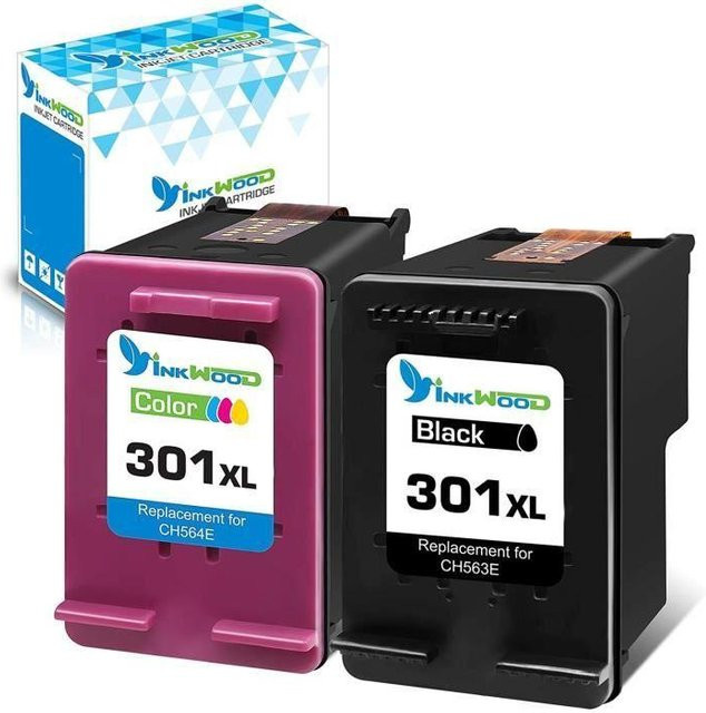 Inkwood Tintenpatronen Set 301 301XL kompatibel mit HP Envy 5534, HP 4500, 4503, 4508, 4507, 4504, 4532, Schwarz und Mehrfarbig, wiederaufbereitet - Bild 1