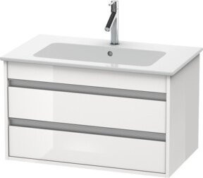 Duravit Waschtischunterschrank Ketho in Weiß Hochglanz mit 2 Schubladen, wandhängend, B: 80 cm, T: 47,5 cm, H: 48 cm - Bild 1